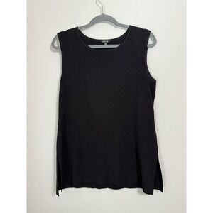 Misook Tank Top Women's Size M Black Scoop Neck Knit Sleeveless Business Casual